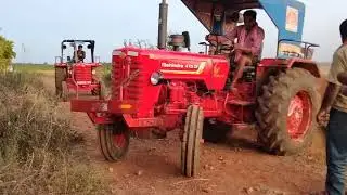 #Mahindra 415 DI #tractor trolley stucked in deep mud [struggling in ofroad]
