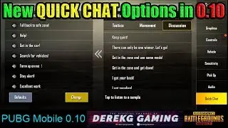 Epic DerekG Voice Acting? :-P | Quick Chat Update in PUBG Mobile 0.10 Explored