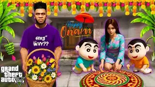 GTA 5 | Happy Onam Special🌼| Pookalam Competition with Shinchan & Franklin