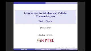 Week 12||Solved Examples: MIMO and Capacity || NPTEL ||Wireless & cellular comm