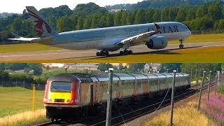 Train and Plane Spotting at Lennybridge (by Edinburgh Airport) - 26/07/18