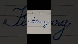 February in Cursive ✨ | Calligraphy Magic#FebruaryCalligraphy #CursiveWriting #CalligraphyArt #abcd