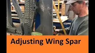 Ingenious way to adjust the wing spar distance to drill a hole. B-17 at Champaign Aviation Museum
