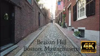 [4K BOSTON] Beacon Hill Walking Tour | Boston, MA, USA | UltraHD 60fps, Ultra-wide lens