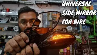 Universal Motorcycle Rear view Mirror 12V LED Turn Lights Side Mirrors With Turn Signal Black