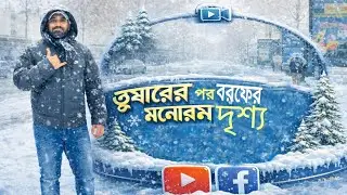 তুষারপাতের পর বরফের মনোরম দৃশ্য
