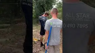 Using a traffic cone to wet our concrete. 😳