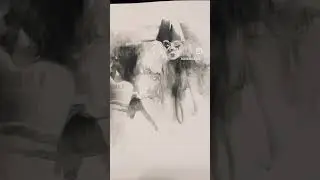 Drawing using water soluble graphite #artshorts