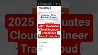 🔥 Transcloud Hiring Freshers 2025 | Associate Cloud Engineer Trainee | Chennai | Apply Now!