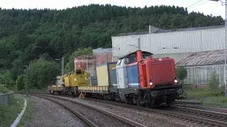 Z&uuml;ge am Bf. Mettlach [70] mit V100 BR185 BR186 BR189 S&Uuml;WEX und mehr...