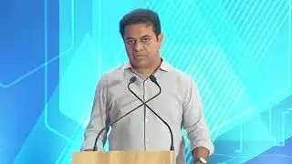 IT, Industries KTR speaking after inaugurating Microchip design and development center in Hyderabad.