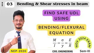 03* Find safe UDL on T beam | Bending stress equation | MOS | Civil Engineering #mechanicsofsolids