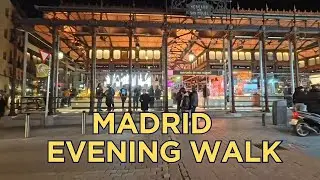 Experience the Beauty of Madrid During a Quiet Evening Walk. Spain 4K Walking Tour