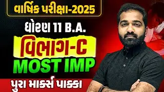 Std 11 BA Final Exam Section C Most IMP | Dhoran 11 BA Exam IMP 2025 | Mayur Sir