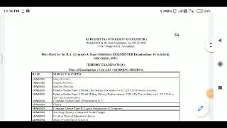 | KUK University Even Semester Exam Date Sheet Out | July | Exam Update |