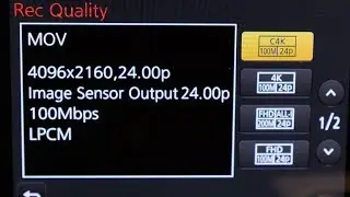 GH4 4KCine, UHD, & HD Menus