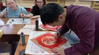 Рисование 福字（ФуЗи）福（фу) знак счастья. подготовка к китайскому нового года.