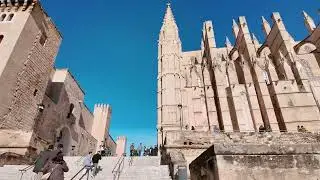 Palma Castle Walk 🇪🇸 | Cinematic 4K No Talking | Ocean Views to City
