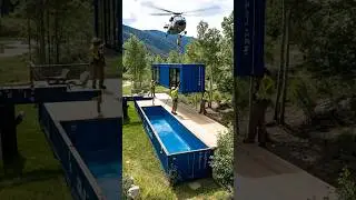 Luxury Container Pool Deck Build 😱 Crane-Lift Furniture Setup + Perfect Sunset Drone Reveal