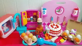 DIY Hello Kitty Pink Kitchen ASMR | Cutting and making mini food | Squishy Sanrio
