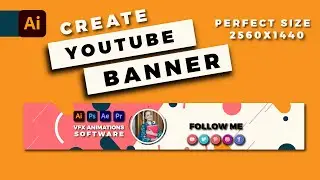 How to create customise Youtube Banner | Adobe illustrator @techtemples​