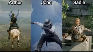 Arthur Vs John Vs Sadie's Funny Screams While Falling From The Sky