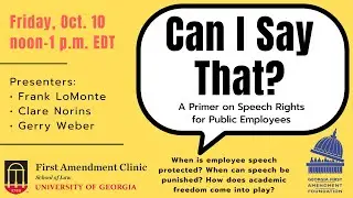 Can I Say That? A Primer on Speech Rights for Public Employees