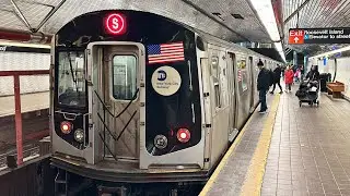 R160 (S) Train entering Roosevelt Island (with announcements)