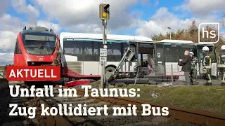 Zug kollidiert mit Schulbus &ndash; Kinder bleiben unverletzt | hessenschau