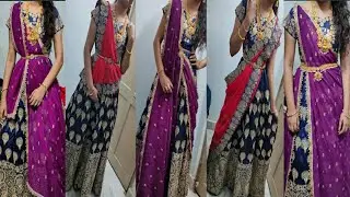 Different types of half saree draping in telugu|| half saree draping styles