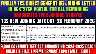 🔥TCS NINJA JOINING LETTER OUT | TCS REMAINING JOINING UPDATE | TCS NEW JOINING DATE OUT: 26-FEB-2026