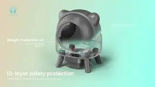 Amicura Cura X1 Automatic Cat Litter Box Self-Cleaning with App Control, Safety Sensor