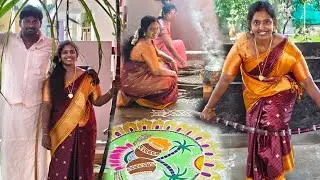கனவு மாதிரி இருக்கு 🥹 நம்ம சொந்த வீட்டில் 🏡 பொங்கல் வைக்கிறோம் 💥😍 #karthikgowri