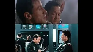 The comedy duo of Sylvester Stallone and Rob Schneider in Demolition Man and Judge Dredd