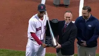 BAL@BOS: Bogaerts honored pregame with Silver Slugger