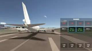 B747-8F Landing with TWO ENGINE