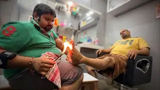 Shamboo Barber&rsquo;s Most Satisfying FIRE 🔥 Foot Massage Ever! | Watch Till the End 😌| Indian ASMR