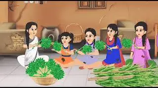 5 orphaned sisters' grass house in the summer#kahaniya#story #animation 