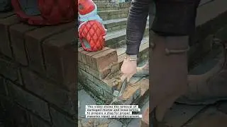 Brick Step Repair Process | Remove Old Mortar Fast #Masonry #Brickwork #DIY