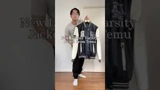 Temu Varsity Leather Jacket #ootd #grwm #mensfashion #shorts