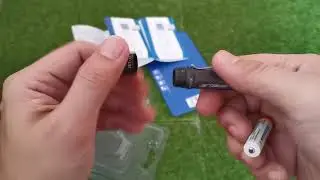 Senter edc mini ringan 135 Lumens, Peluit titanium, baterai AAA recharge dan adaptor AAA jadi AA