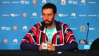 Mikhail Kukushkin press conference (QF) - Apia International Sydney 2015