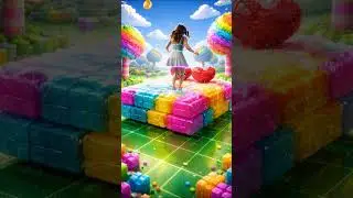AI Generated ASMR | Candy dreamland bed in pixel world | #shorts #AIASMR #RelaxingAI #SleepASMR