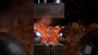 Hydraulic Press Crushing Metal Bearings | Extreme Slow-Mo 4K