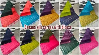 Banana Silk Sarees with Running Contrast Blouse Rs.1350+$ Premicollections Whatsapp 8072454027