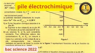 pile électrochimique: correction exercice bac science 2022 session principale