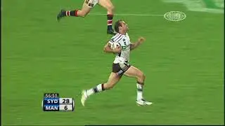 Brett Stewart EPIC TRY Manly Warringah Sea Eagles 2008