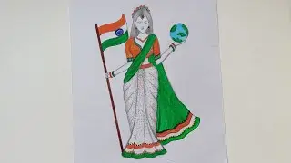 26 January Easy drawing || Bharat Mata totor eal ||#myartmyblog#26january 