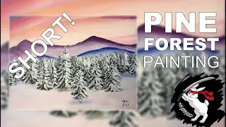 PINE FOREST in winter ❄🌲 acrylic painting 🎨 by Ninjon-chan 🐇💙 (Short version)