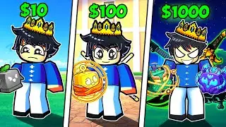 10$ VS 100$ VS 1000$ AKUN BLOX FRUITS !!